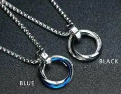 新品☆安心のメルカリ便☆2個セット☆ネックレス☆シルバー☆ステンレス☆3連リング