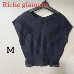【リシェグラマー】トップス　Vネック アイレットレース　ノースリーブ　夏