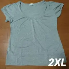 グレー ラウンドネック Tシャツ 半袖
