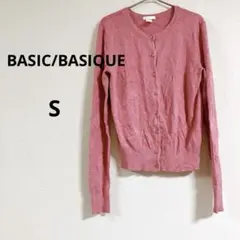即購入OK✨BASIC/BASIQUE【S】ピンク カーディガン