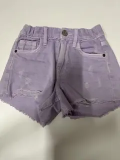 ラベンダー ダメージ加工 ハーフパンツ サイズ7