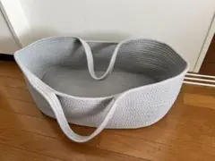 ベビークーファン グレー バスケット ロープ編み