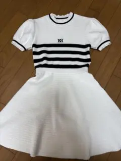 Darich ボーダーニットフレアワンピース