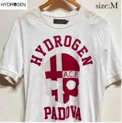 【複数割】ハイドロゲン　HYDROGEN 半袖Tシャツ　白　Mサイズ　赤ドクロ