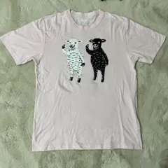 グラニフ ラムチョップフレンズ Tシャツ Mサイズ 羊 フロストピンク