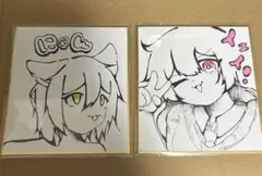手描き　オリジナルイラスト　色紙