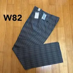 新品 メンズ スラックス ゴルフ ツータックパンツ チェック W82 美品