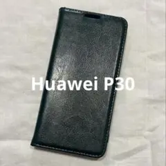 新品 Huawei P30 手帳型ケース カバー 深緑