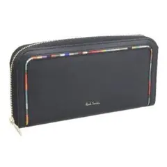 【美品】Paul Smith ラウンドファスナー　長財布　マルチカラー　黒