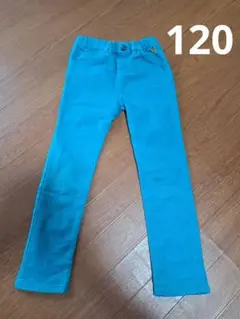 青緑色　スリム フィット長ズボン　120