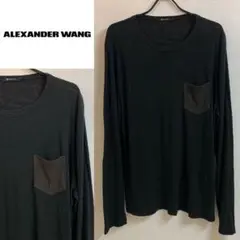 T by ALEXANDER WANG ポケット切替 長袖カットソー ブラック