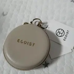 新品タグ付き　ECOIST ベージュ 円形キーケース　小物入れ　イヤホンケース