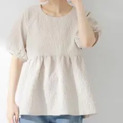 URBAN RESEARCH Sonny Labelふくれジャガード半袖ブラウス