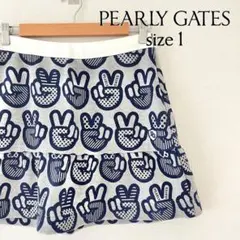 PEARLYGATES PEACE柄 裏起毛スカート グレー サイズ1