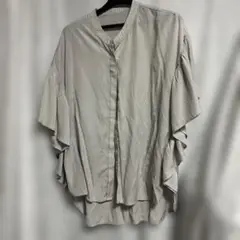 ライトグレー オーバーサイズシャツ 半袖