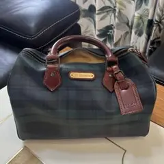 Polo Ralph Lauren ミニボストンバッグ ダークグリーン　チェック
