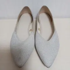 GU ジーユー フラットシューズ シルバー 22.5cm