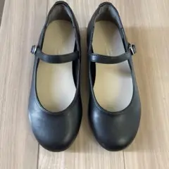 17cm 18cm 黒いメリージェーンシューズ バックル付き
