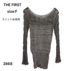 ザファースト　THE FIRST シャツ　トップス　伸縮　スリット糸　ラメ　Ｆ