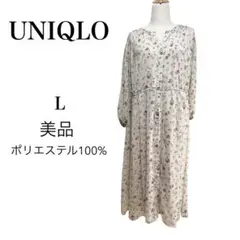ユニクロ　Joy of Printシフォンワンピース　花柄 インナー付き