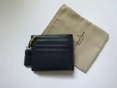 レディース　レザー 二つ折り財布 ネイビー 　革製　牛革