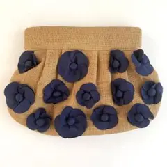 【美品】MOYNA クラッチバッグ ネイビー