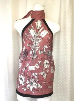 グッチ ★希少 絶品! flora ローズピンクのフローラルシルクスカーフトップ