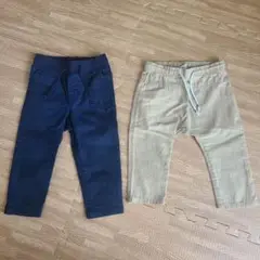 ネイビー・ベージュ ボトムス 2点セット