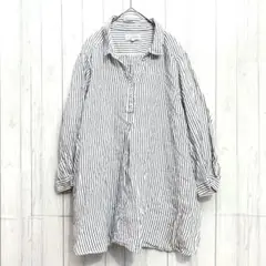 クロッシー リネン シャツ ストライプ 大きいサイズ 4L