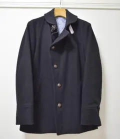 【SUIT SELECT】メルトンウールコート/ブラック×ソリッド(S)