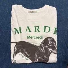 MARDI Mercredi 犬イラスト Tシャツ