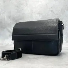 【美品】オファーマン　2way ショルダーバッグ　クラッチ　レザー　黒　ブラック