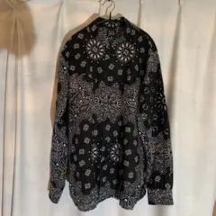 oax aca バンダナ柄 長袖シャツ袖刺繍入り