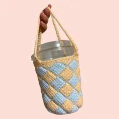 ドリンクホルダー　ハンドメイド　かぎ編み