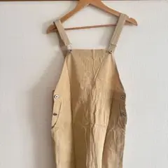 サロペット　オーバーオール　ワンピース　ベージュ　春夏秋　Mさぃ