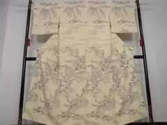附下げ 小紋 縫一ツ紋 四季花流水文様