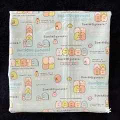 すみっコぐらし　生地　シーチング　せいれつ柄　サックス　約1m