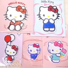 ①新品！サンリオ キティ ワッペン アップリケ 5枚 セット まとめ売り 完売品