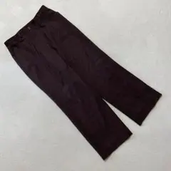 ユニクロ スラックス ブラウン シンプル無地 ワイドパンツL
