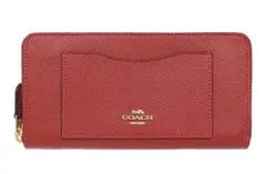 未使用 COACH 長財布 ラグジュアリー クロスグレーン レザーアコーディオン