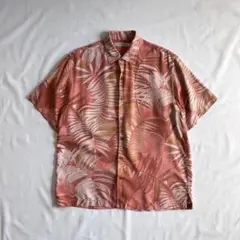 90s Tommy Bahama 総柄 シルクシャツ 短丈 ボックス ボタニカル