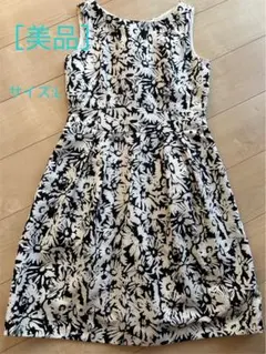 【美品】NATURAL BEAUTY BASIC 花柄ノースリーブワンピース L