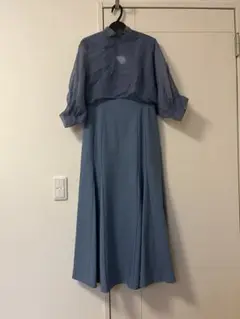 今期新品　petirobe バルーンショール付ロングワンピース　フォーマルワンピ