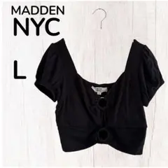 MADDEN NYC 【L】ブラック トップス パフスリープ