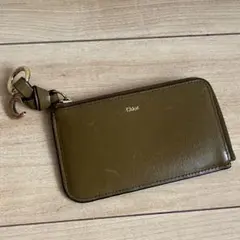 ✨️美品✨️ Chloe フラグメントケース ポーチ ブラウン レザー ロゴ