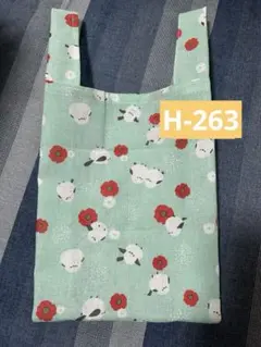 H-253 ハンドメイド　綿混手ぬぐい　シマエナガ柄