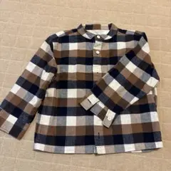 美品　無印良品　チェック柄長袖シャツ 110 フランネル　綿100%