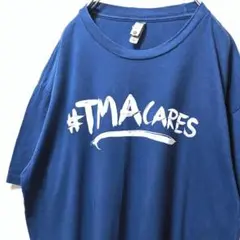 ネクストレベル #TMACARES ロゴ Tシャツ ブルー 青ネイビーXL古着