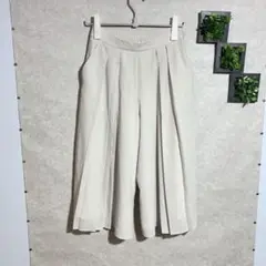 リフレクト(size7)ガウチョパンツ　プリーツワイドパンツ　ライトグレー
