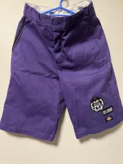 ディッキーズ ハーフパンツ 紫 ポケットチャック・ワッペン付き